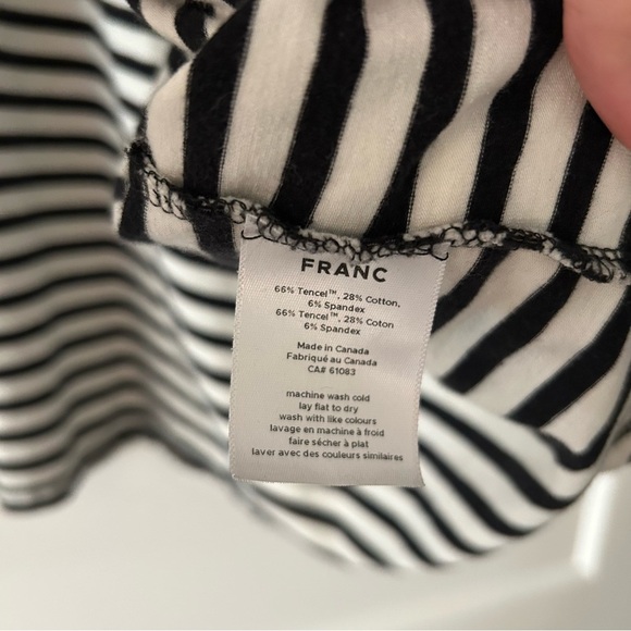 FRANC striped kimono cardigan M/L | TENCEL-cotton stretch | Made in Canada - Picture 4 of 4